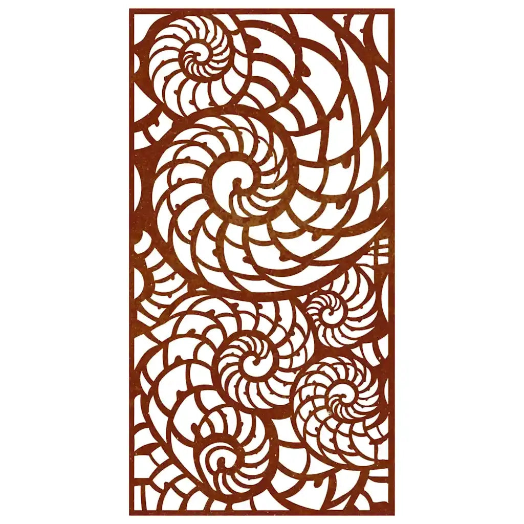 Decorazione Muro da Giardino 105x55cm Conchiglia Acciaio Corten 824476