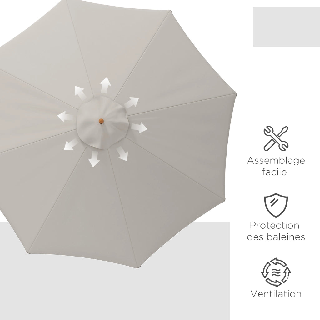 Parasole da giardino rotondo grande in bamb¨´ grigio ¨C zephmum ¨C ? 300 cm