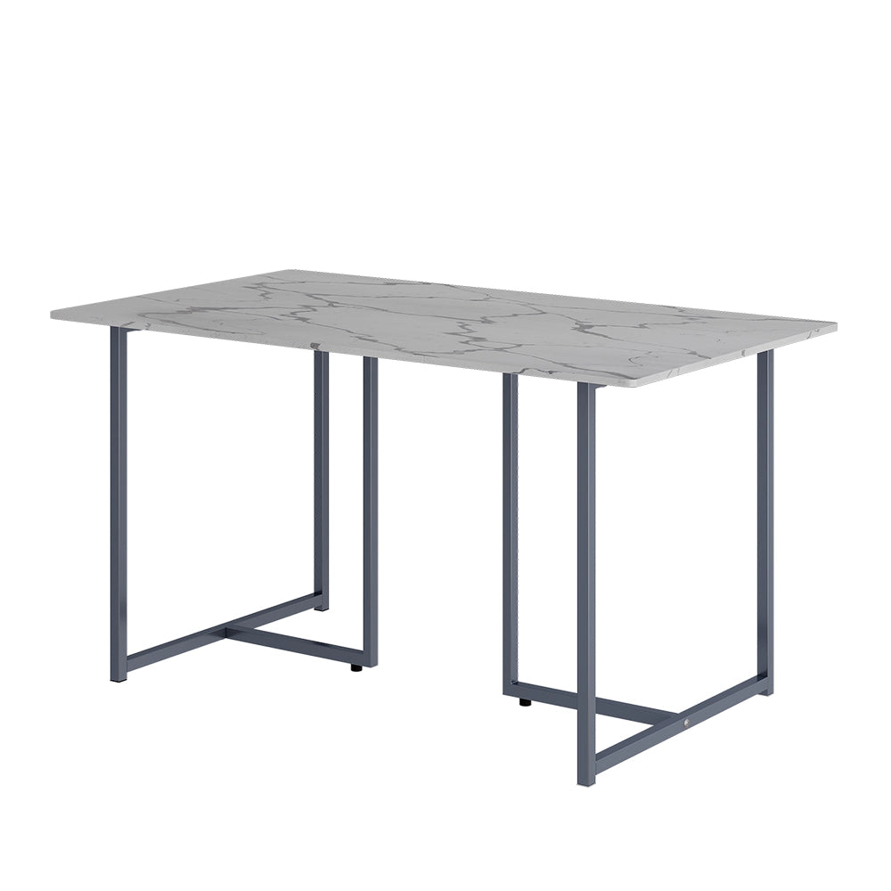 Vicco Tavolo da pranzo Grigio/marmo-bianco 140 x 80 cm