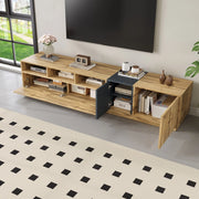OKWISH Mobile TV con 3 Vani, 3 Ante e Passacavi, Stile Moderno per Soggiorno, in Pannello Truciolare, 200 x 45 x 45 cm