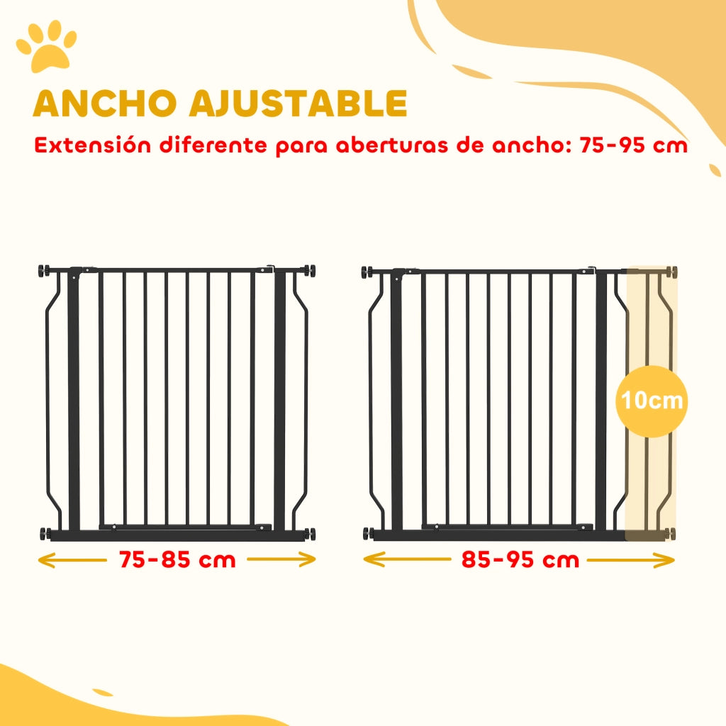 Cancelletto di Sicurezza per Cani ¨C Xylo ¨C Montaggio a Pressione 75-95 cm Nero