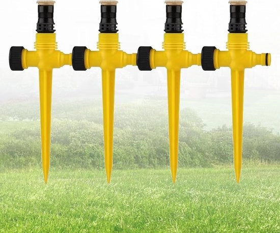 4 set di assestatori d'irrigazione, irrigatore, giardino, irrigazione 360° automatica, irrigatore per giardino, sistema di irrigazione automatico, irrigatore regolabile per giardino, prato, piante, 360°, automatico, 4 pezzi.