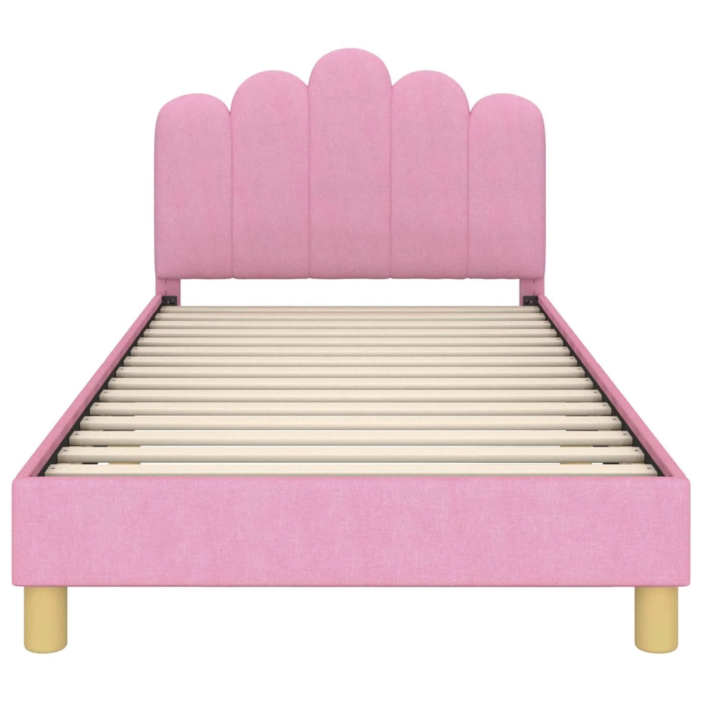 Struttura letto bambini con testata Rosa 80 x 200 cm Tessuto 42011052