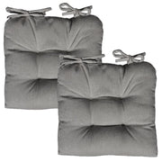 SET 2 CUSCINI DA SEDUTA COLORE GRIGIO 38X38X8 CM IMBOTTITURA MORBIDA PROVVISTI DI LACCI LAVABILI A 30°