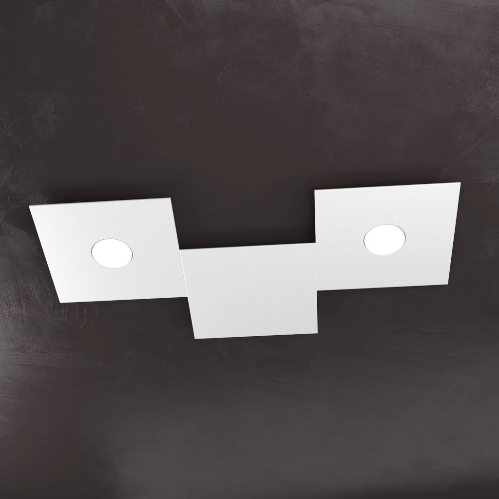 ECCENTRIC APPLIQUE-PLAFONIERA 2 LUCI + 1 DECORATIVO GRIGIO 1156-2L1D-GR
