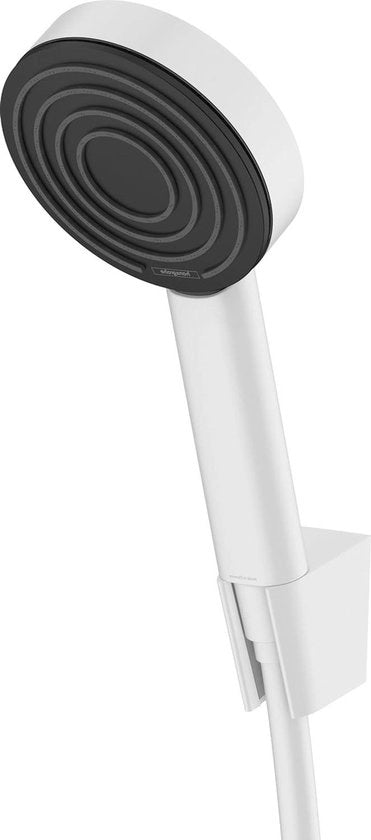 Set di accessorio per la doccia 1 getto con tubo doccia 125 cm - materiale materico - bianco - accessori per la stanza da bagno