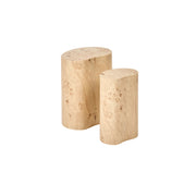 Set di 2 tavolini da caffè ovali in stile scandinavo, in MDF effetto radica, colore marrone