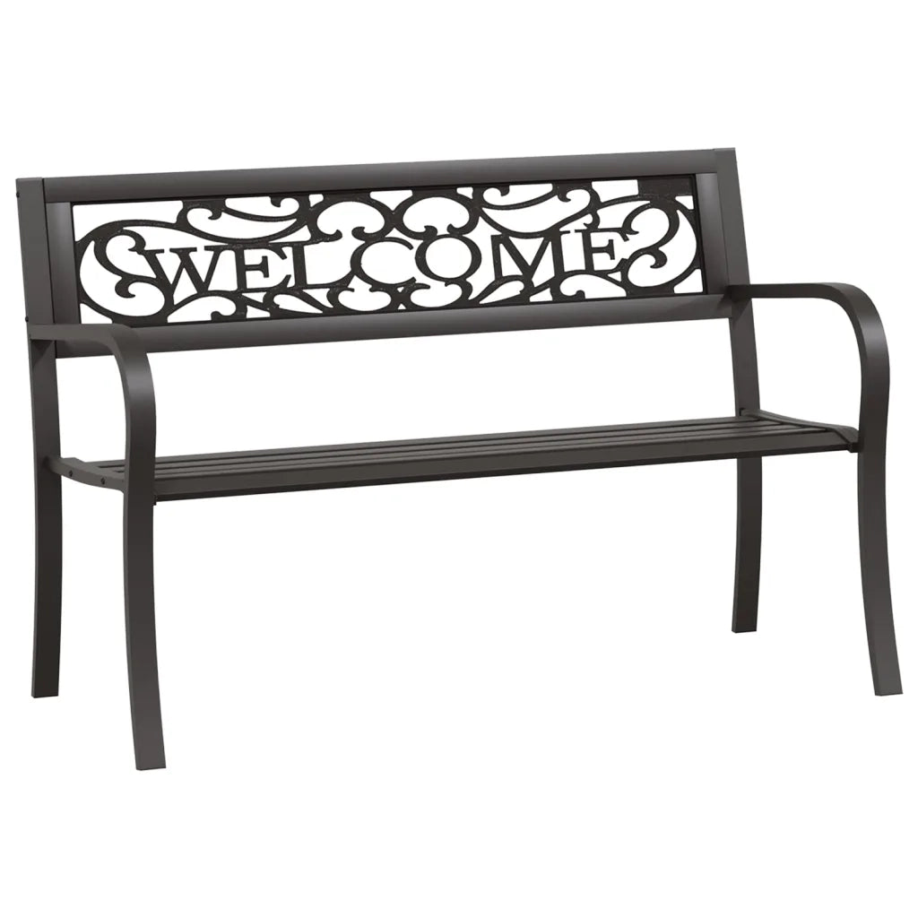 Panchina da Giardino 125 cm in Acciaio Nera cod mxl 53273