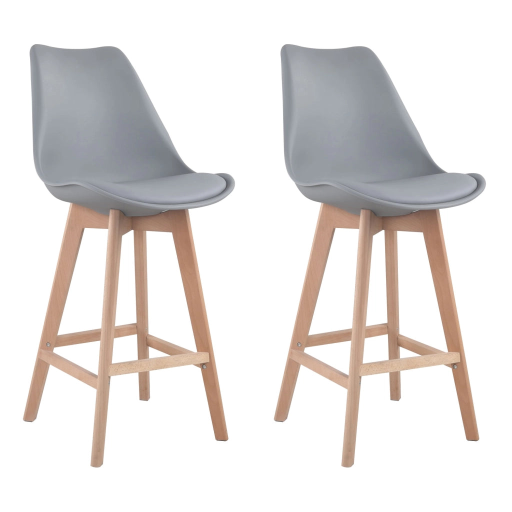 Set di 2 sgabelli scandinavi SVEN grigio con cuscino