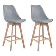 Set di 2 sgabelli scandinavi SVEN grigio con cuscino
