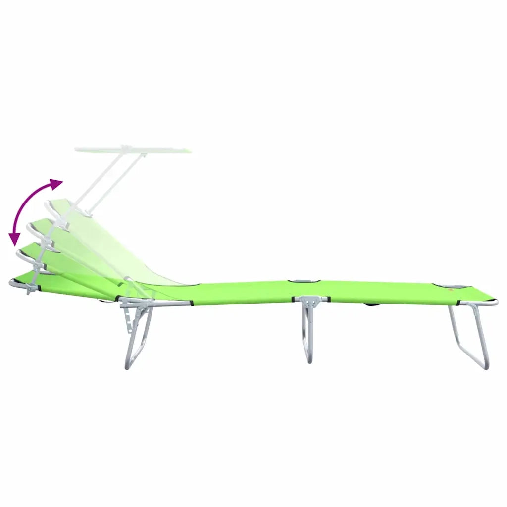 Lettino da sole 2 pcs Verde 58 x 188 x 77cm Poliestere 42003064