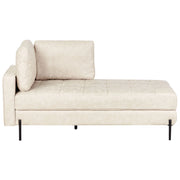 Chaise longue in ecopelle con inserti beige chiaro lato sinistro stile moderno tradizionale