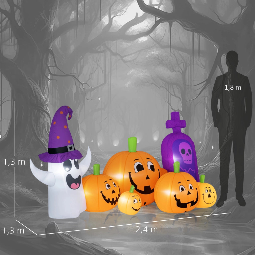 Zucca Inflatable Fantasma Lapide con Luci LED IP44 ¨C zephmum ¨C 240x130x130 cm Multicolor