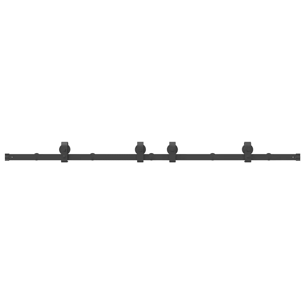 Kit di Binari per Porte Scorrevoli 183 cm Acciaio Nero 4009744