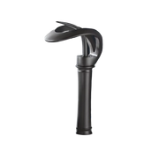 NAVIS | Rubinetto da bagno a cascata di design alto nero | Elegante  in acciaio inox premium per lavelli alti, miscelatore con 2 attacchi