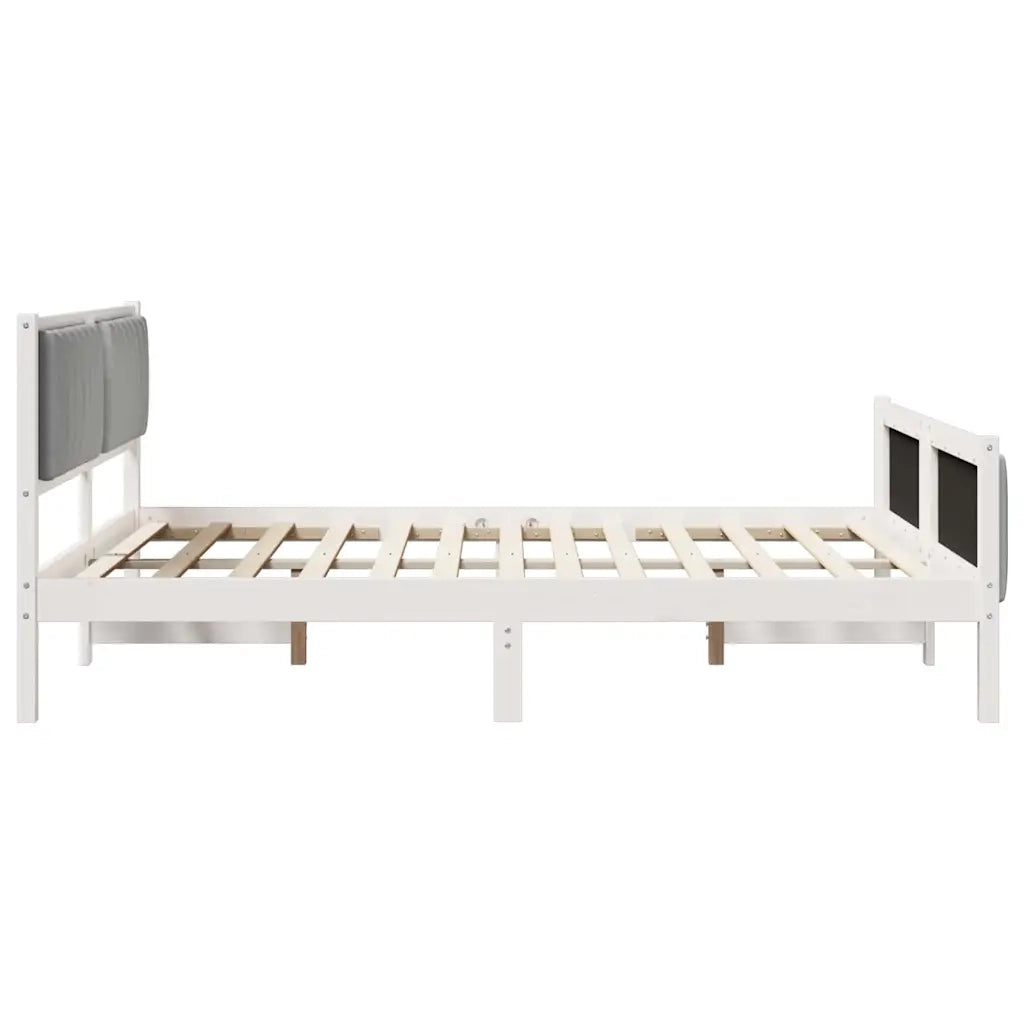 Struttura del Letto Bianco e grigio chiaro 150 x 200 cm 3394317