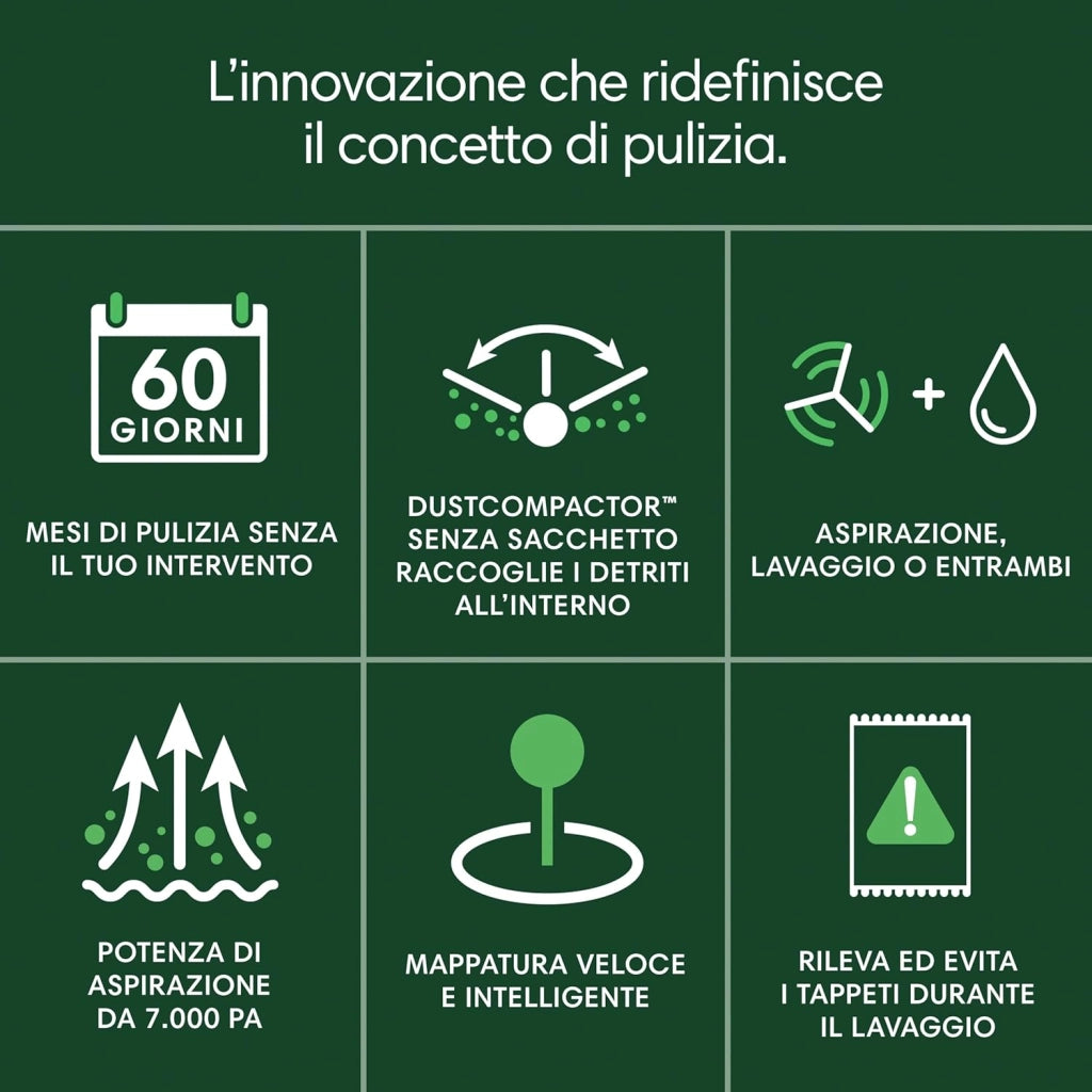 iRobot Roomba 205 DustCompactor Combo, Robot Aspirapolvere Lavapavimenti, Senza Sacchetto, Raccoglie e Compatta la Polvere, Navigazione LiDAR, Rileva Tappeti/Moquette, Controllo tramite App, Bianco
