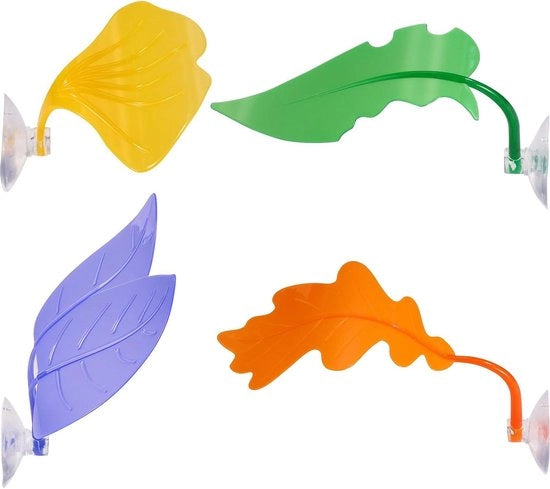 Decorazione per Terrario - Accessori per Rettili - Decorazioni per Anfibi - Set di 4 Pezzi Multicolore con Zuignappi - Decorazioni per Schildpadden e Tartarughe - Accessori per Terrario