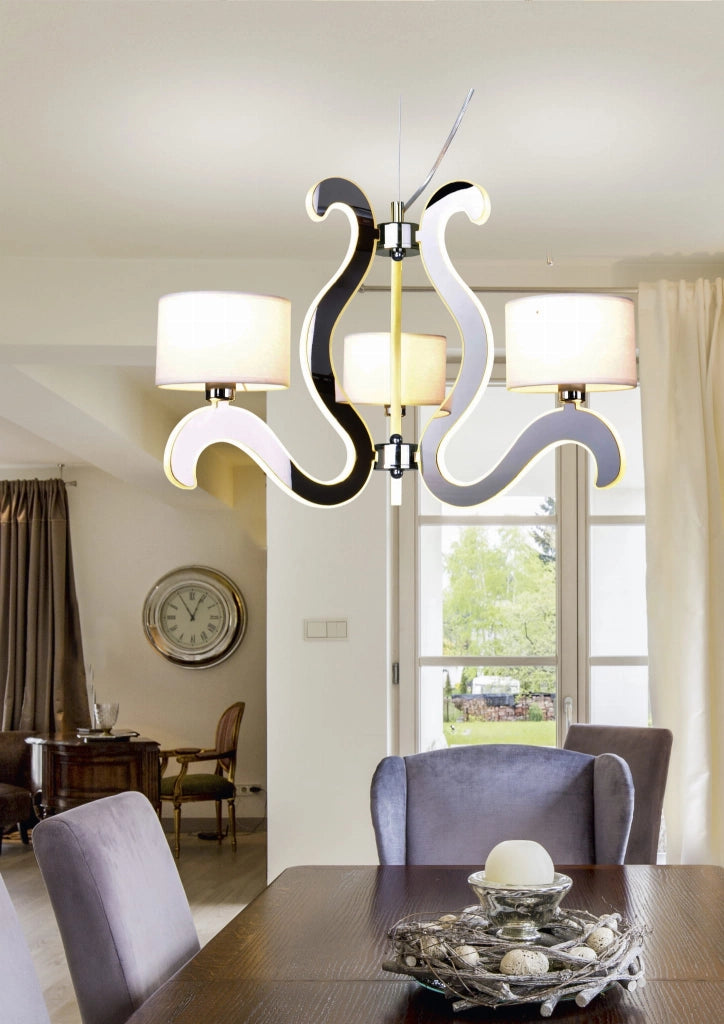 Lampadario a sospensione Candellux Ambrosia cromato LED 6xE14