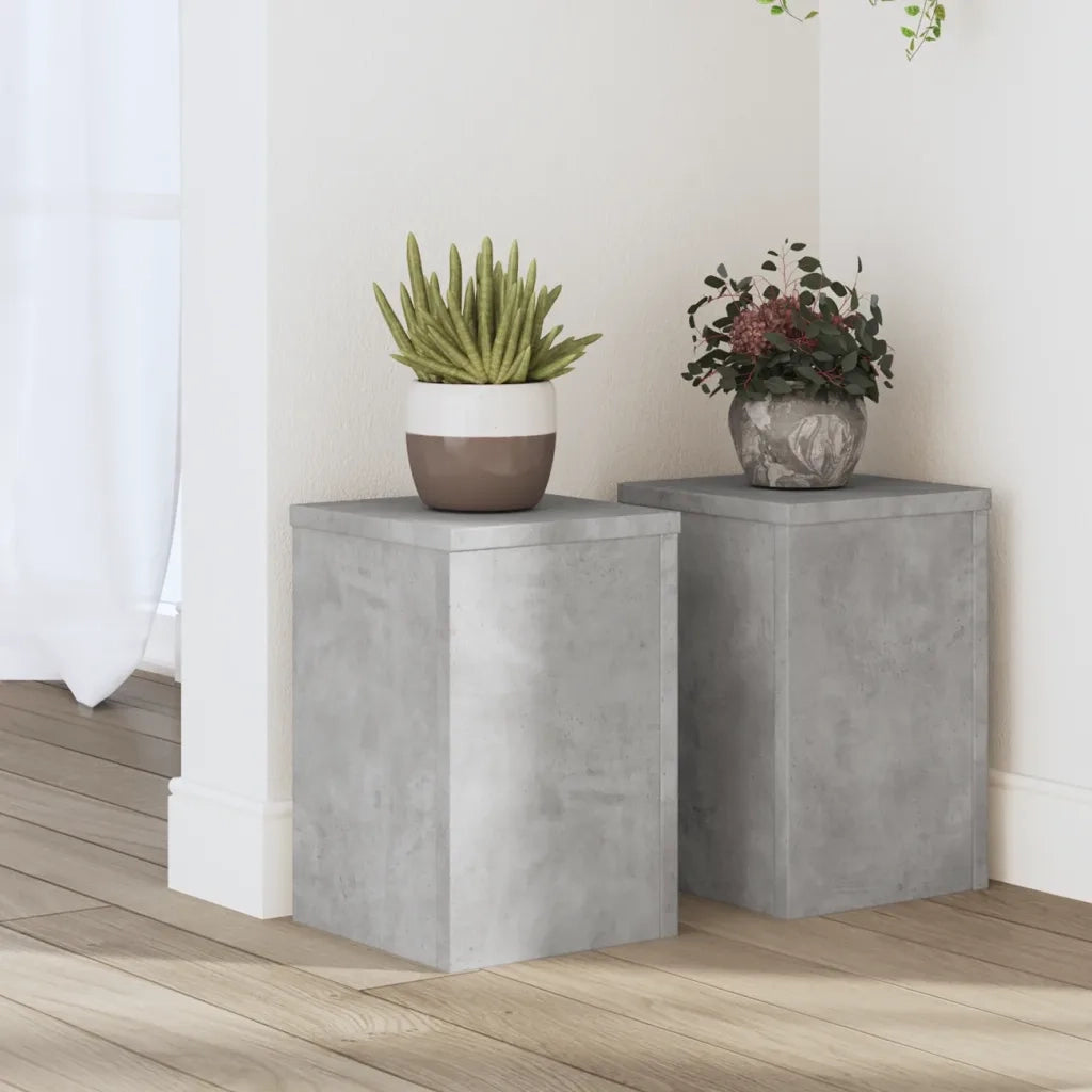 vidaXL Supporti per Piante 2 pz Grigio 20x20x30 cm Legno Multistrato
