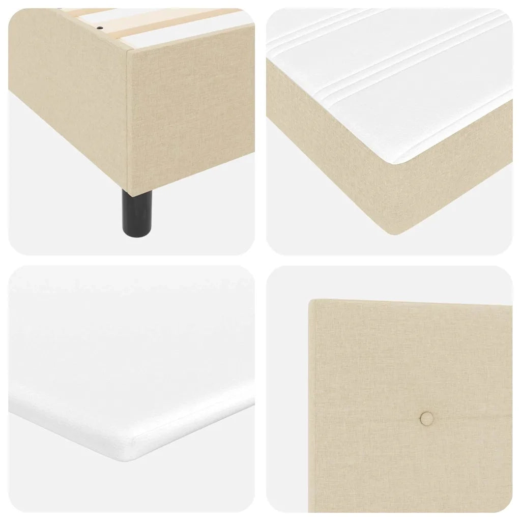 Letto a molle con materasso Crema 80 x 200 cm Tessuto 3340534