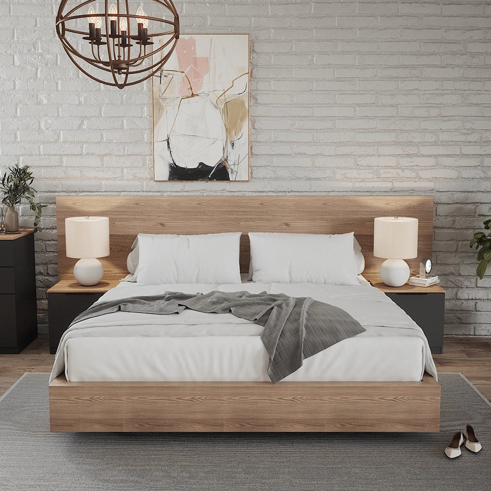 Vicco Comodino camera da letto Antracite 50 x 50 cm Set di 2