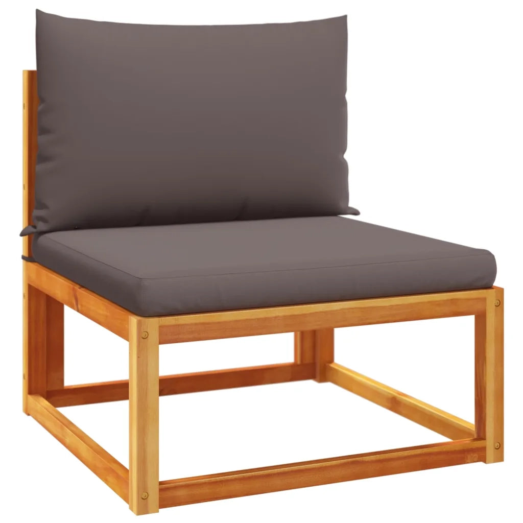 Set di divani da giardino 5 pezzi con cuscini in legno di acacia e rattan