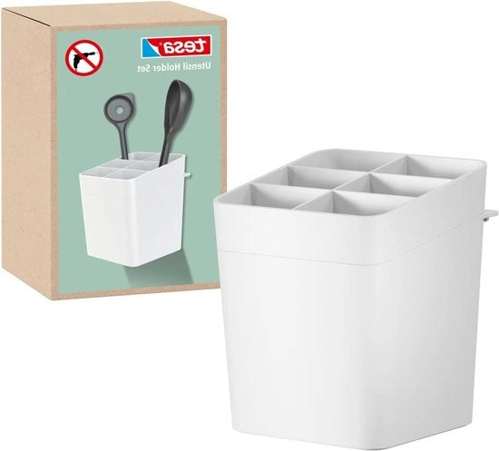 Sostegno per Cucina - Sostegno Autoadesivo per Cucina - Montaggio alla Parete senza Forare - Bianco
