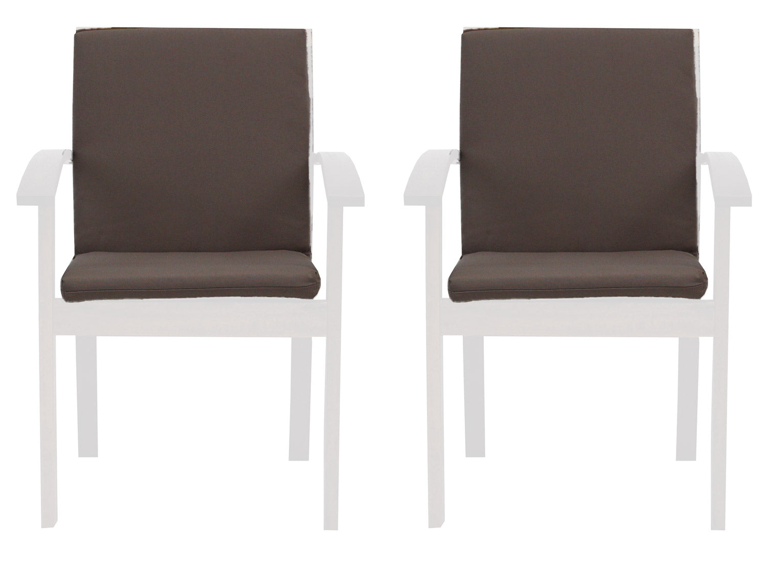 Set 2 Cuscini per Sedia da Giardino 90x45x5 cm in Dralon Allegro Taupe