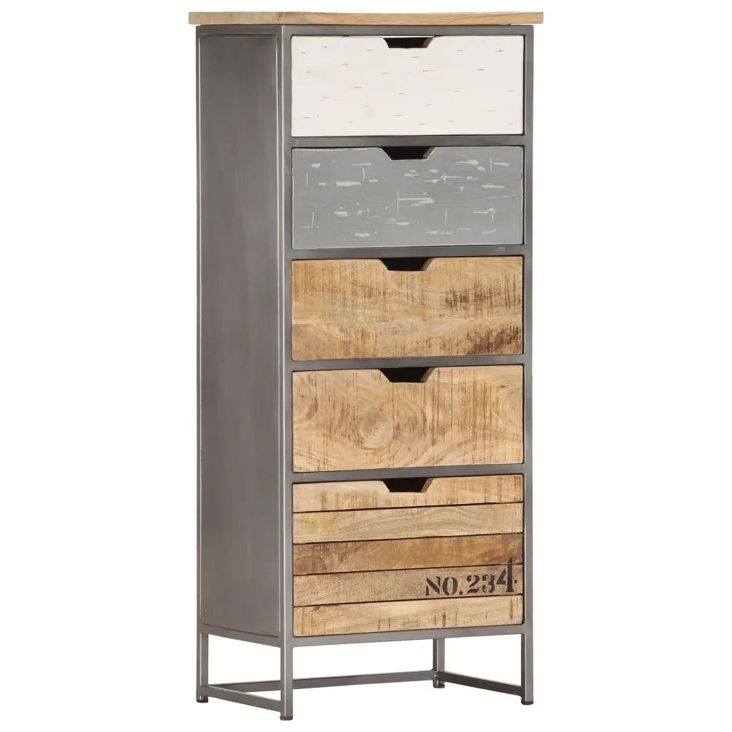 vidaXL Cassettiera 45x30x105 cm in Legno Massello di Mango