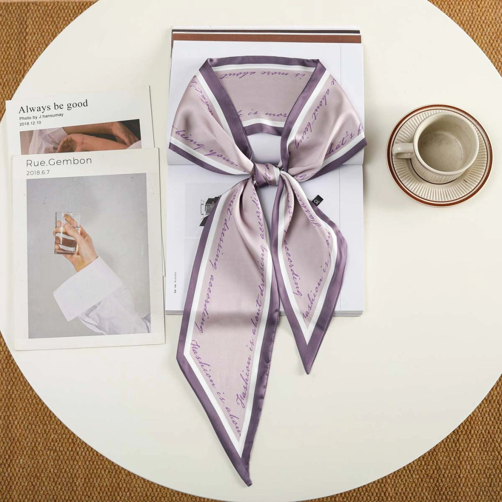 Nuova fascia per capelli alla moda con decorazioni in seta, piccola sciarpa, elastico per capelli, foulard, cintura