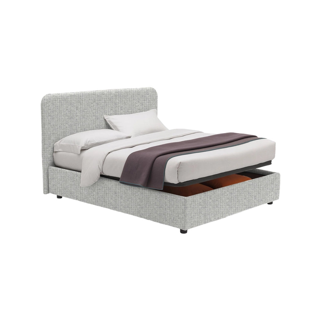 Slough, Letto Singolo Sfoderabile Made in Italy, Grigio Chiaro
