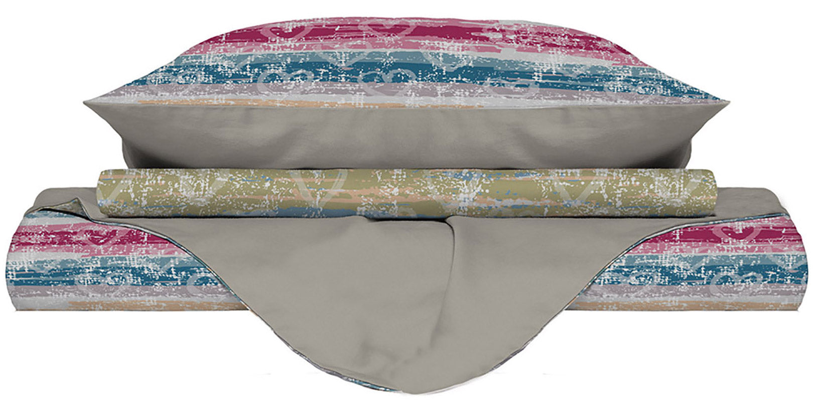 Copripiumino 1 Piazza e Mezzo con Federe Stampato Love Lines