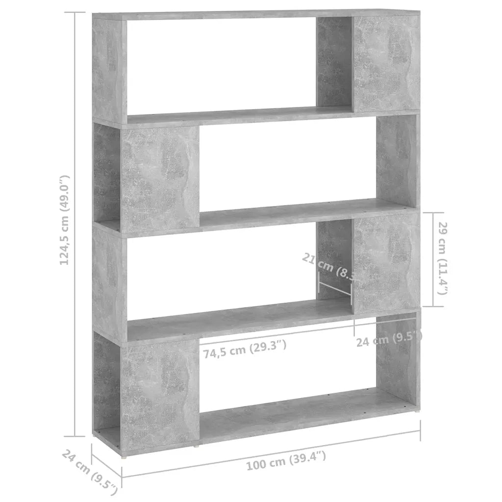 Libreria/Divisorio Grigio Cemento 100x24x124 cm 809192