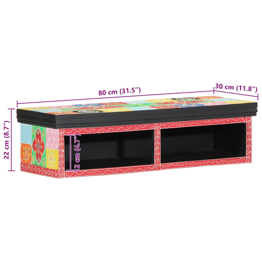 Mobile TV da Muro Multicolore 80x30x22 cm in Legno Ingegnerizzato