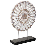 Figura decorativa in poliresina bianca 29,5x9x40h