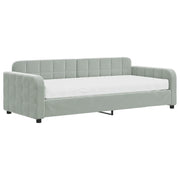 Divano letto | Sof¨¤ letto | Letto singolo con Materasso Grigio Chiaro 90x200 cm in Velluto