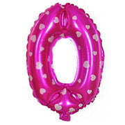 Trade Shop - Palloncino Numero 0 Rosa Cuori Cuoricini 35cm Elio Decorazione Party Festa -