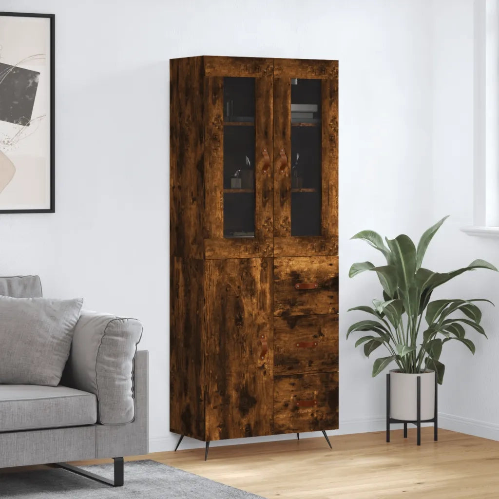 Credenza Rovere Fumo  69,5x34x180 cm in Legno Multistrato 3198446