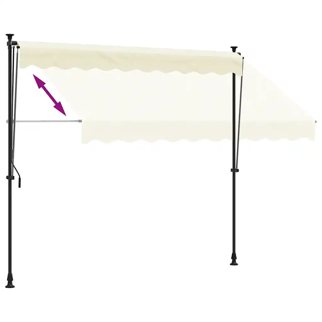 Tenda da Sole Retrattile Crema 300x150 cm in Tessuto e Acciaio