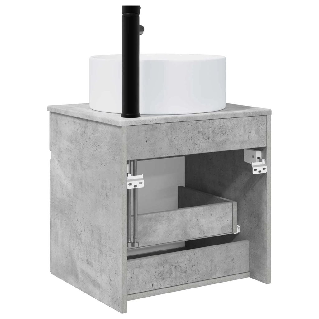 Mobile lavabo da parete Grigio Cemento 49 x 44,5 x 65,5 cm