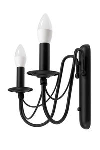 Lampada Da Parete Rustica Classica Nera APP646-2W