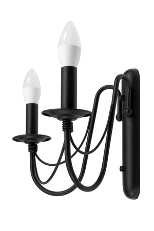 Lampada Da Parete Rustica Classica Nera APP646-2W