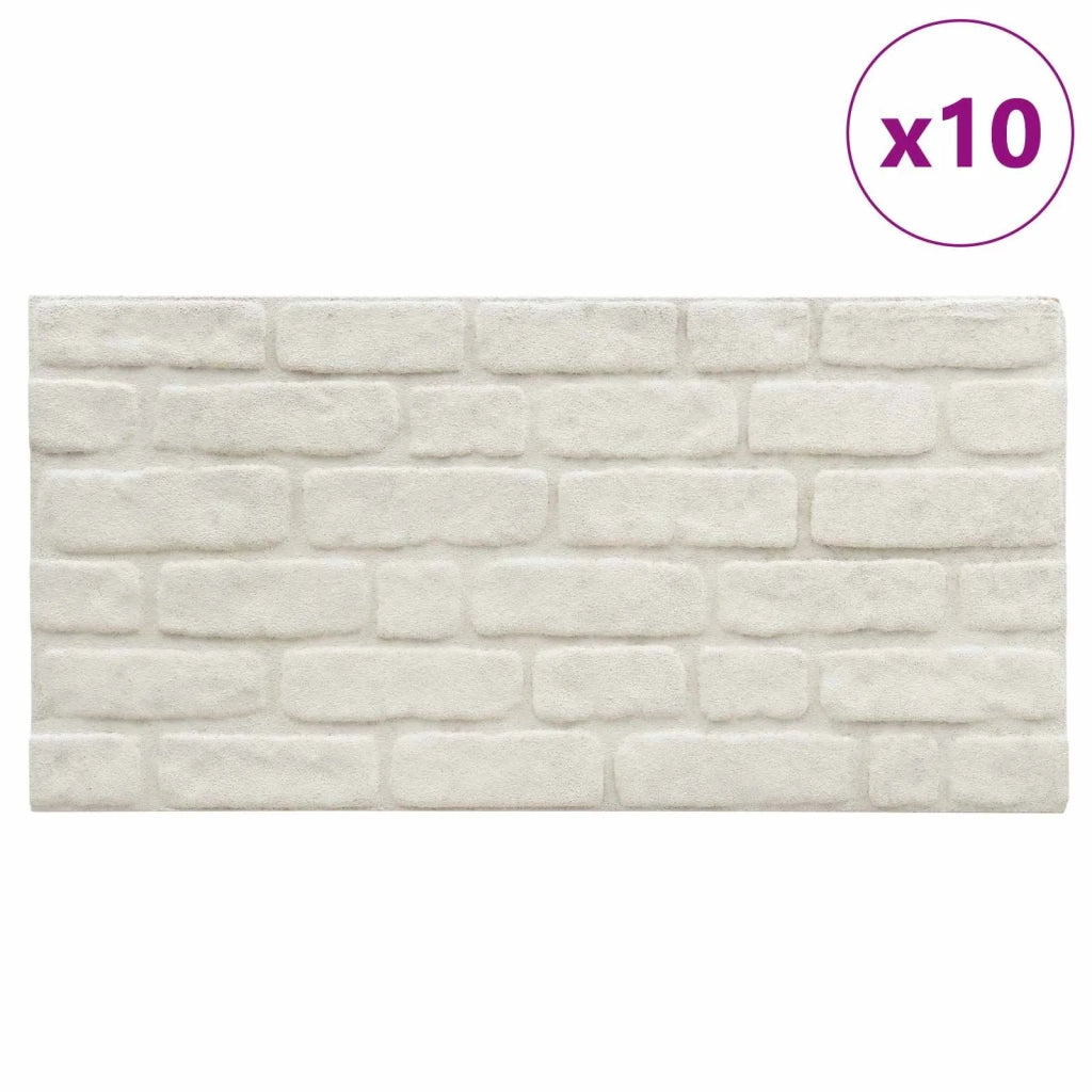 Pannelli da parete 10 pcs Bianco 100 x 50 cm Schiuma EPS