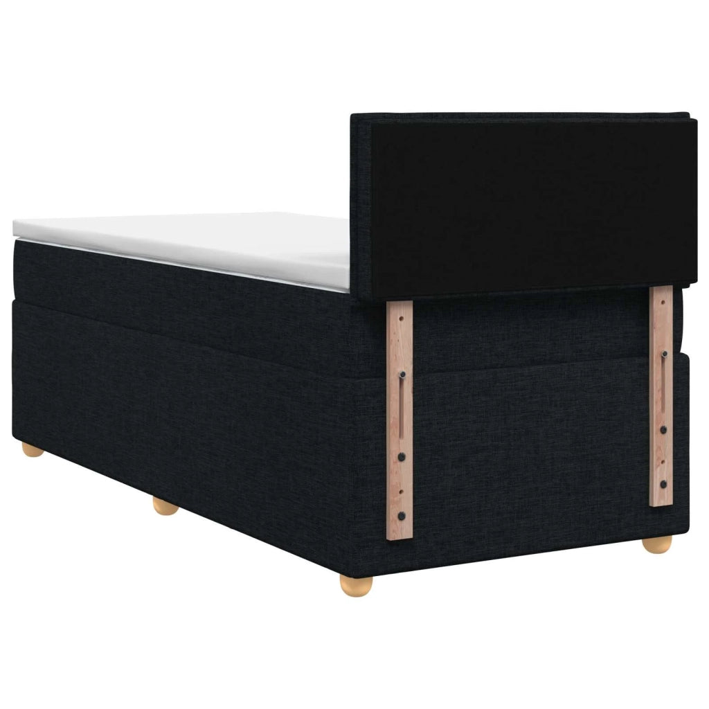 Letto box spring con materasso Nero 90 x 200 cm Tessuto 3452326