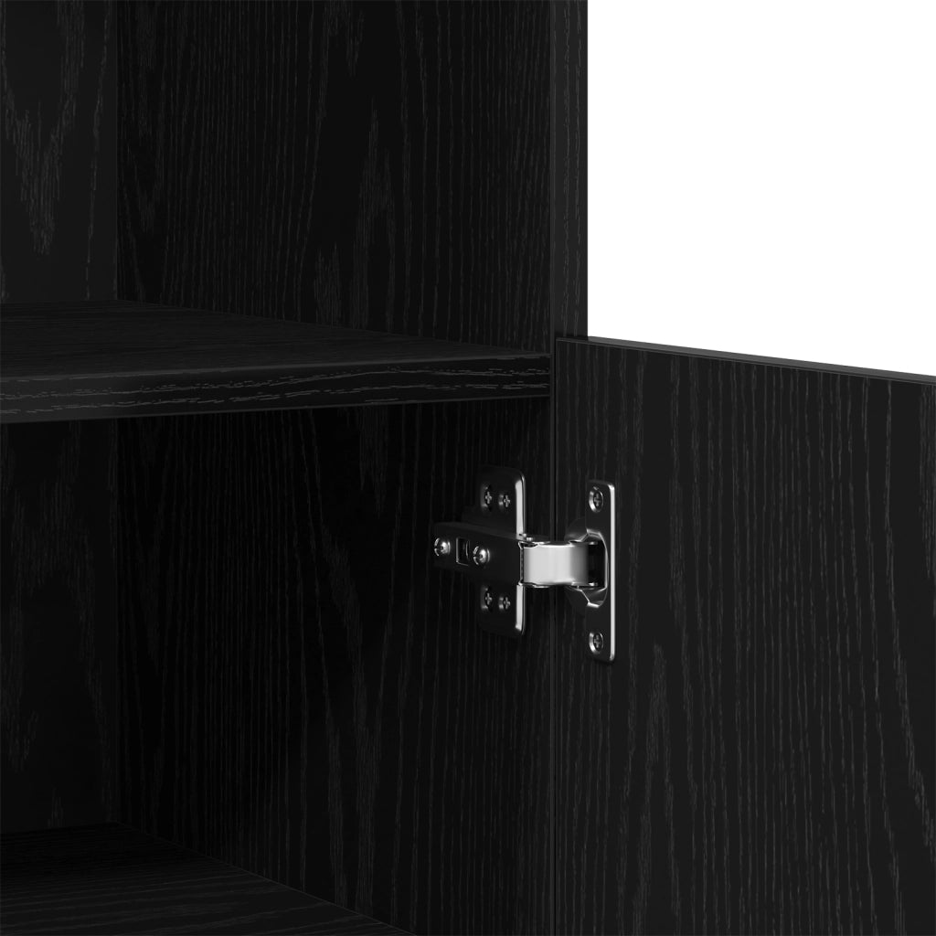Sideboard con luci LED Rovere Nero 60x37x100 cm