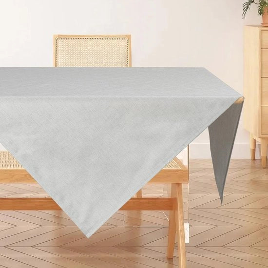 Tavolino Copri Tavolo in Lino, 100x100cm, Telaio in Poliestere, Effetto Lotus, Impermeabile, Resistente alle Macchie, Ideale per Soggiorno, Cucina, Terrazza, Giardino