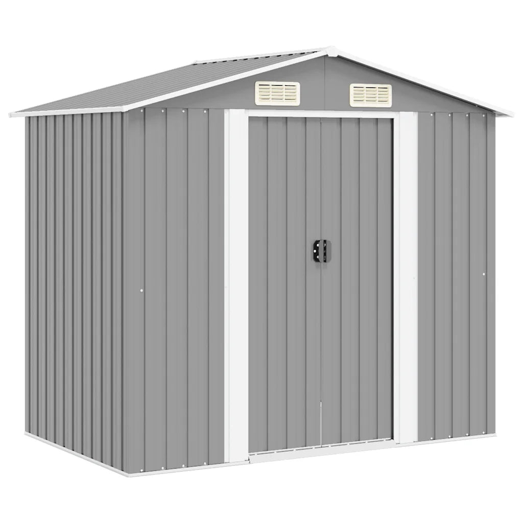 Capanno per Attrezzi in Metallo Grigio 204x132x186 cm cod mxl 51871