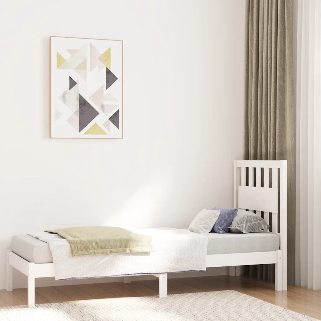 Giroletto Bianco Legno Massello Pino 75x190cm 2FT6 Small Single cod mxl 62416