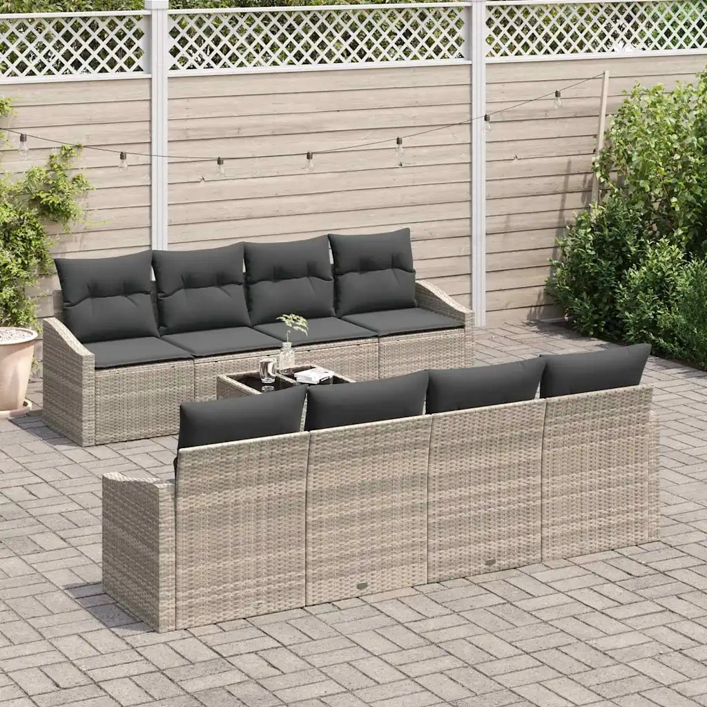 Set di divani 7 pcs Grigio chiaro e grigio scuro polyrattan 3355321